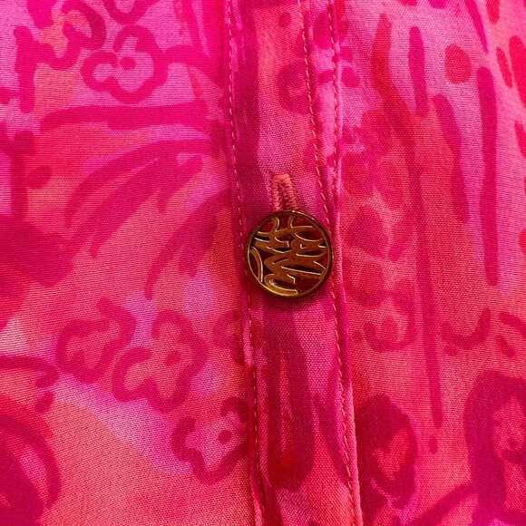 Lilly Pulitzer Blouse Women Extra Small Elsa Silk Rule Breakers Work Party Core - Picture 5 of 12